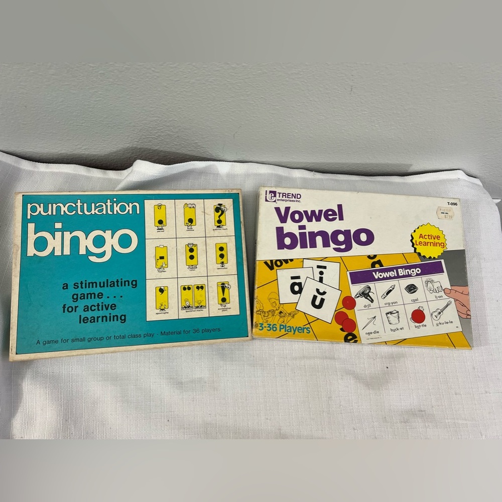 Vintage Punctuation and vowel bingo‎ game